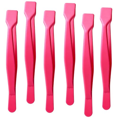 6 Pcs Lash Tweezers Flat-Tip Blunt-Safe Applicator for DIY Eyelash Clusters