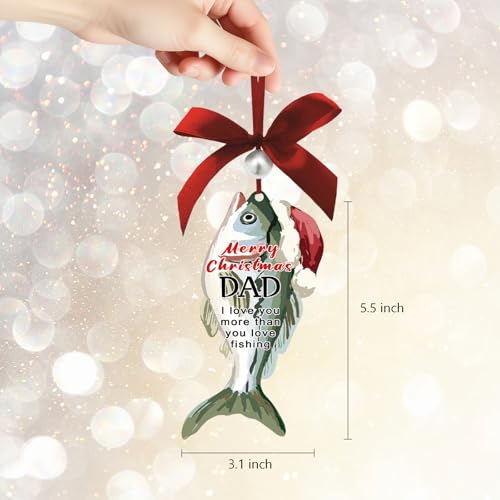 Fishing Dad Christmas Ornament - Rustic Wooden Tree Decor