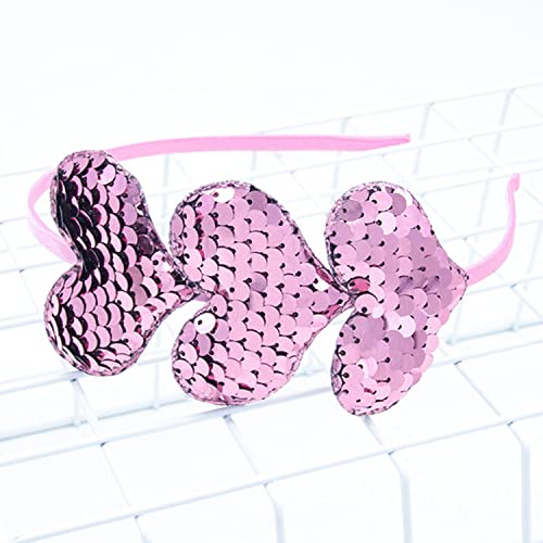 Valentine's Day Sequin Heart Headband Glitter Hair Hoop for Women Girls
