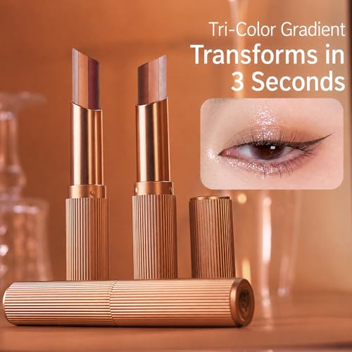 RED-SHYN 3-Color Gradient Eyeshadow Stick - Waterproof Shimmer Orange