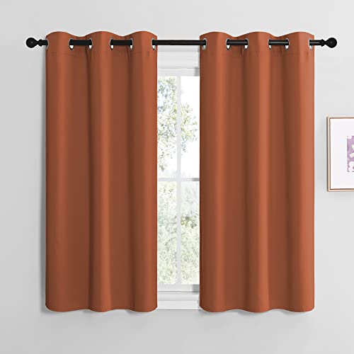 NICETOWN Burnt Orange Blackout Curtains - 42"W x 48"L Thermal Drapes