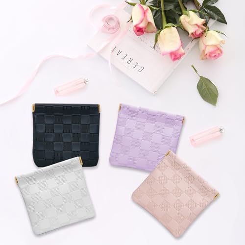Small Checkered Makeup Pouch 2-Piece Set Waterproof Travel Bag