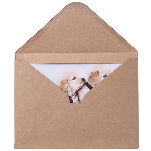 Kraft Photo Frame Cards with Envelopes 4x6 Set for Gifts & DIY - 200 pcs