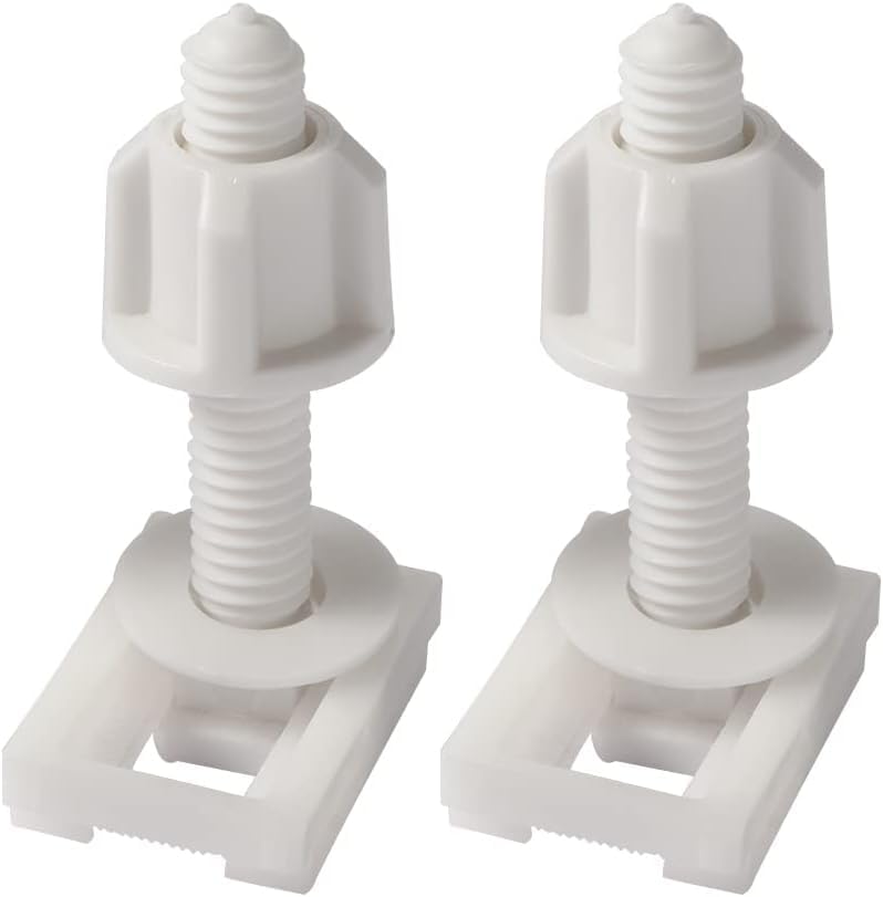 Tustao Plastic Toilet Seat Screws and Nuts Replacement Kit, 2Pcs
