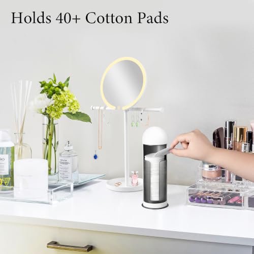 Bodkar Cotton Pad Holder with 360° Rotating Lid - Space-Saving Organizer