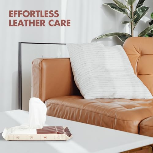 Swanky Leather Cleaner & Conditioner Wipes - 60 Count, Restores Shine
