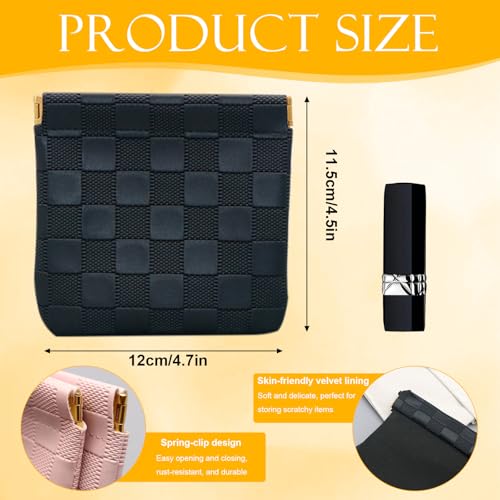 Small Checkered Makeup Pouch 2-Piece Set Waterproof Travel Bag