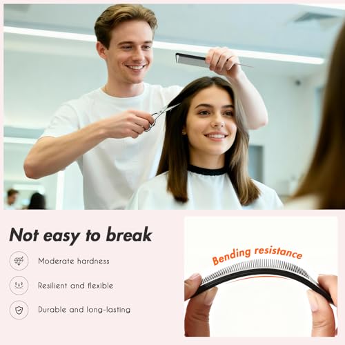 Fgail 6PCS Rat Tail Comb Metal Fine Tooth Parting Combs for Hair Styling