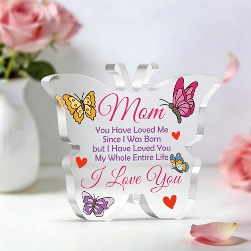 Acrylic Plaque Mom Gift from Daughter and Son Butterfly Sign