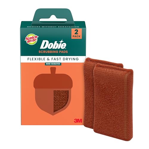 Scotch-Brite Harvest Dobie Scrubbing Pads - Non-Scratch Kitchen Sponge 2-Pack
