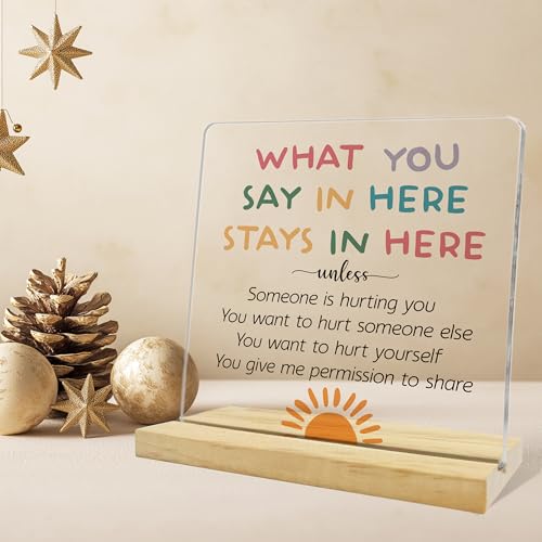 Confidentiality Acrylic Plaque for Women - What You Say Here Stays Here