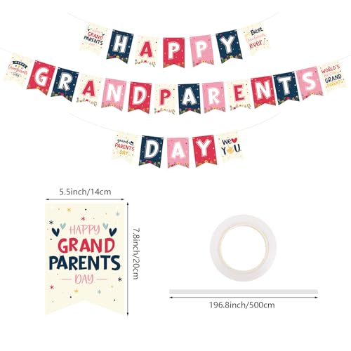 Happy Grandparents Day Banner - Colorful Bunting Decoration