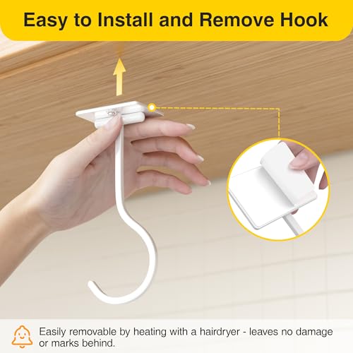 Foldable Banana Hook for Under Cabinet - Adhesive White Hanger (1 Pack)