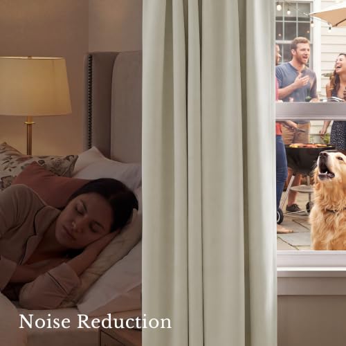 NICETOWN Thermal Insulated Blackout Curtains - 42" x 84" (Bone White, 2 Panels)