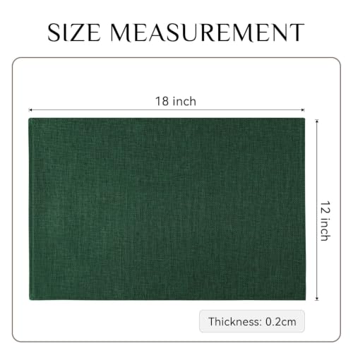 Christmas Cloth Placemats Set of 6 - Dark Green 12x18 Inches - Softalker