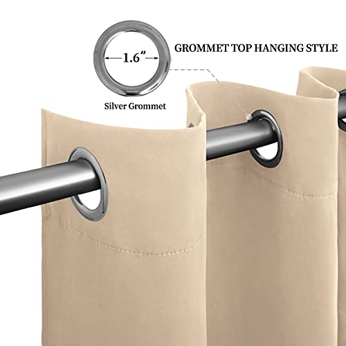 Easy-Going Thermal Blackout Curtains - 2 Panels 52x46 in, Beige