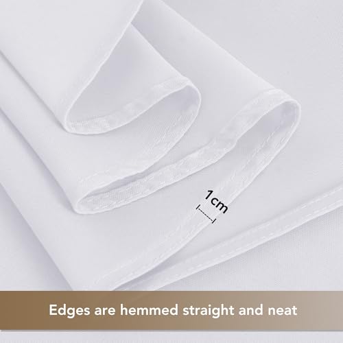 Sancua 54x54 Inch Square Polyester Tablecloth - Durable White Fabric