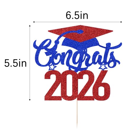 Congrats 2026 Graduation Cake Topper | High-Quality Party Decoration