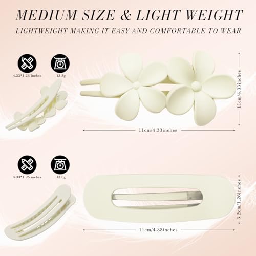 Flat Hair Claw Clips 8 Pcs Matte French Barrette Set for Women
