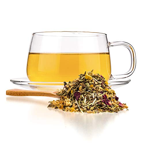 Tealyra - Bedtime - Chamomile - Spearmint - Hemp Leaves - Unique Relaxing Herbal Loose Leaf Tea - Sleep and Calm Tea - All Natural - 224g (8-ounce)