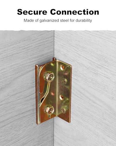 Non-Mortise Bed Rail Bracket Set - Durable Steel Frame Support