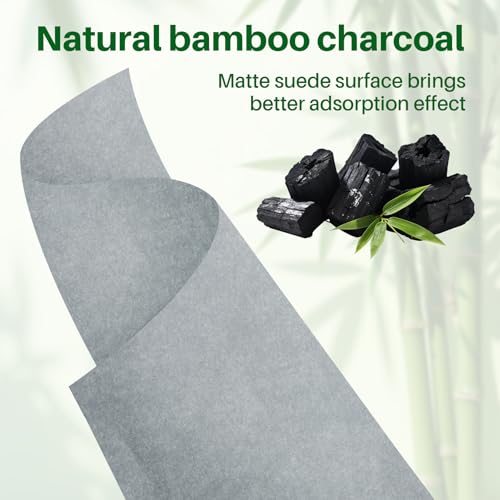 RAQEHO 200 Bamboo Charcoal Oil Blotting Sheets with Mirror and Puff