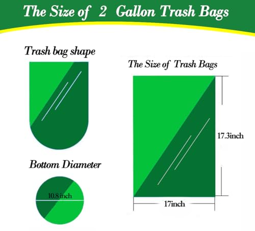 Hommaly 2 Gallon Mini Clear Trash Bags - 120 Count - Unscented