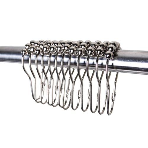 YAMHOHO Rust Proof Stainless Steel Shower Curtain Hooks - Set of 12