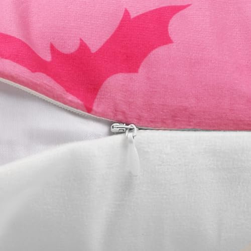 Pink Halloween Pillow Covers Set of 4 - 18x18 Inches Velvet