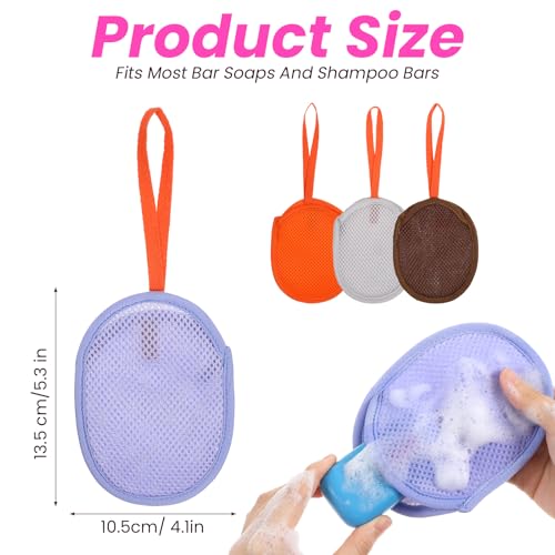4-Pack Mesh Exfoliating Soap Pouch - Bar Soap Saver Bag & Scrubber