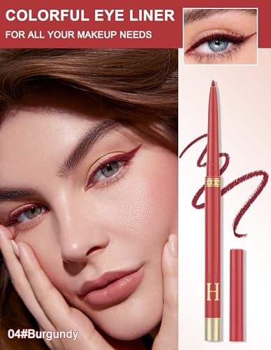 Jutqut 2PCS Burgundy Gel Eyeliner Pencil Waterproof Smudge Proof