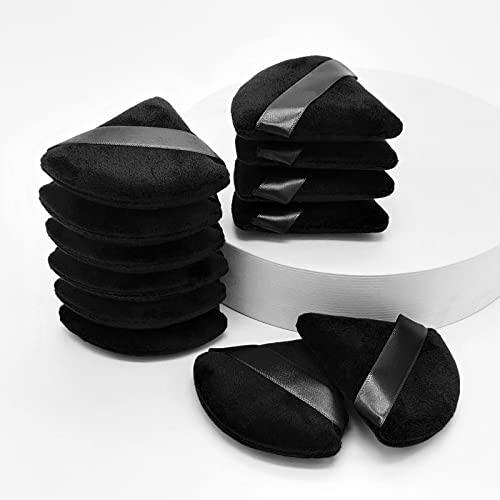 Black Velvet Triangle Powder Puffs 12-Pack Soft Face Sponge