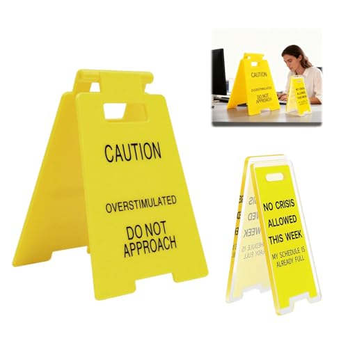 Funny Overstimulated Desk Signs - 2 Pcs Acrylic Office Decor