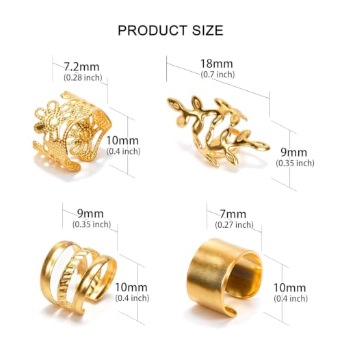 Gold Hair Braids & Dreadlock Cuffs 40-Piece Set for Styling