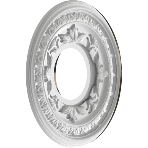 Ekena Millwork Baltimore 10-Inch PVC Ceiling Medallion, Metallic Rustic Mist
