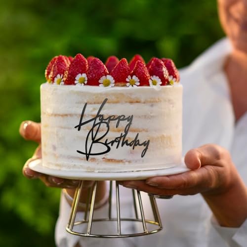 6 Pcs Happy Birthday Cake Toppers - Mirror Acrylic Decorations
