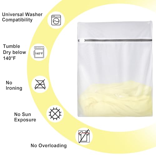 YC Kitchen 3-Piece Mesh Laundry Bag Set with Locking Zipper for Delicates
