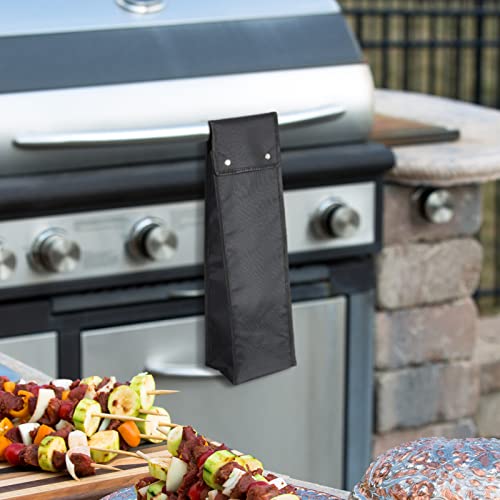 Grill Utensil Storage Bag - Durable Oxford BBQ Tool Holder Pouch, Black