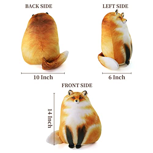 Sew Butiful 10" Fox Plush Pillow - Soft Stuffed Animal Toy