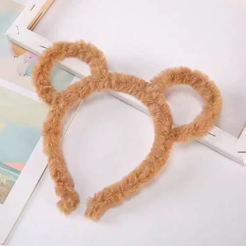 Fuzzy Bear Ears Headband - Soft Brown Cosplay Costume Accessory