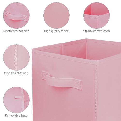 Zuihug 10.5-Inch Collapsible Fabric Storage Cubes - Pink, Set of 2