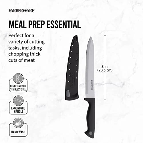 Farberware 8-Inch Slicing Knife with Self-Sharpening Sheath - Black/Gray