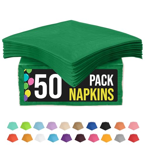 Emerald Green Luncheon Napkins - 50 Disposable Paper Napkins