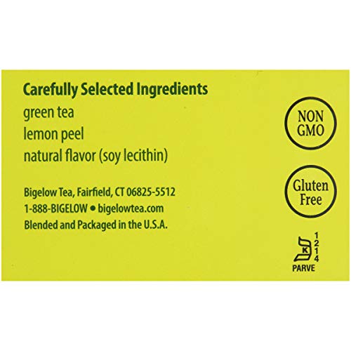 Bigelow Green Tea with Lemon Tea Bags 28-Count - Individual Foil Pack, Natural Flavors