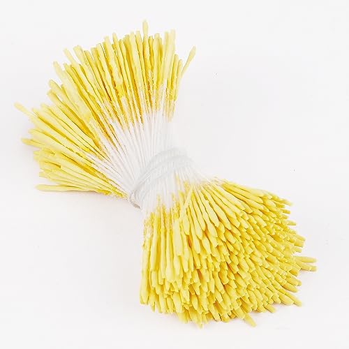 400PCS Yellow Double-Headed Flower Stamens for DIY Crafts