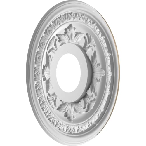 Ekena Millwork 13-inch Baltimore PVC Ceiling Medallion - Metallic Champagne