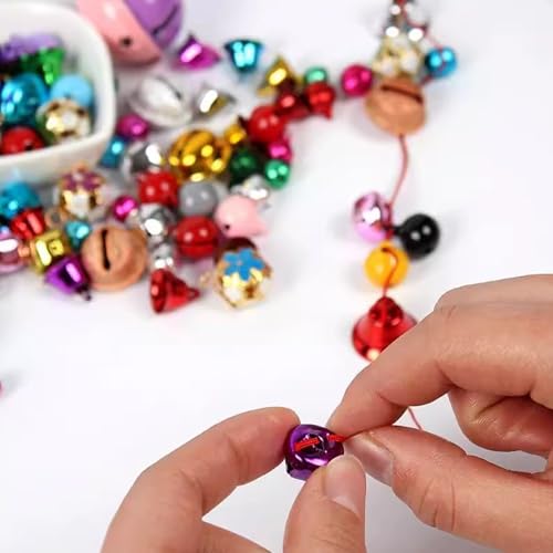 ROYHOO 200PCS Multi-Color Jingle Bells for Christmas Crafts