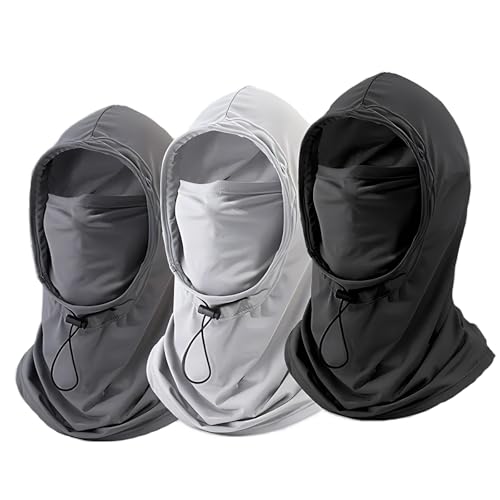 3 Pack Summer Balaclava Sun UV Protection Hood Breathable Face Cover Full Head Mask for Cycling Motorcycle Fishing Multi