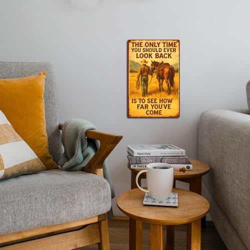 Western Vintage Cowboy Metal Sign | Rustic Wall Art 8x12 Inch