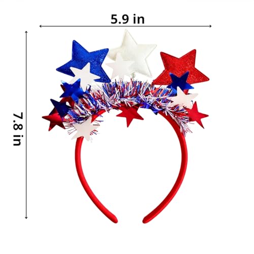 Patriotic Star Headband Red White and Blue 4th of July Hair Accessory
